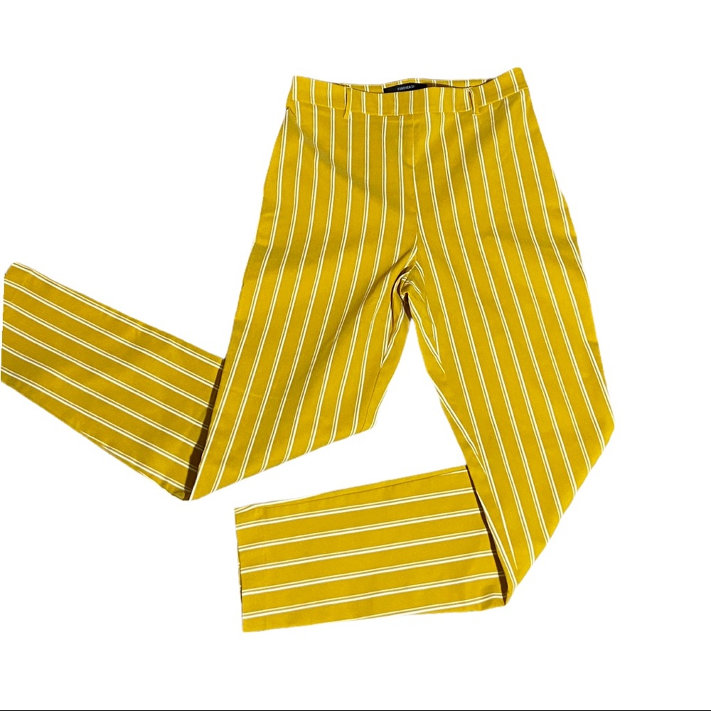 Forever21 Yellow, White Stripe Stretch pants